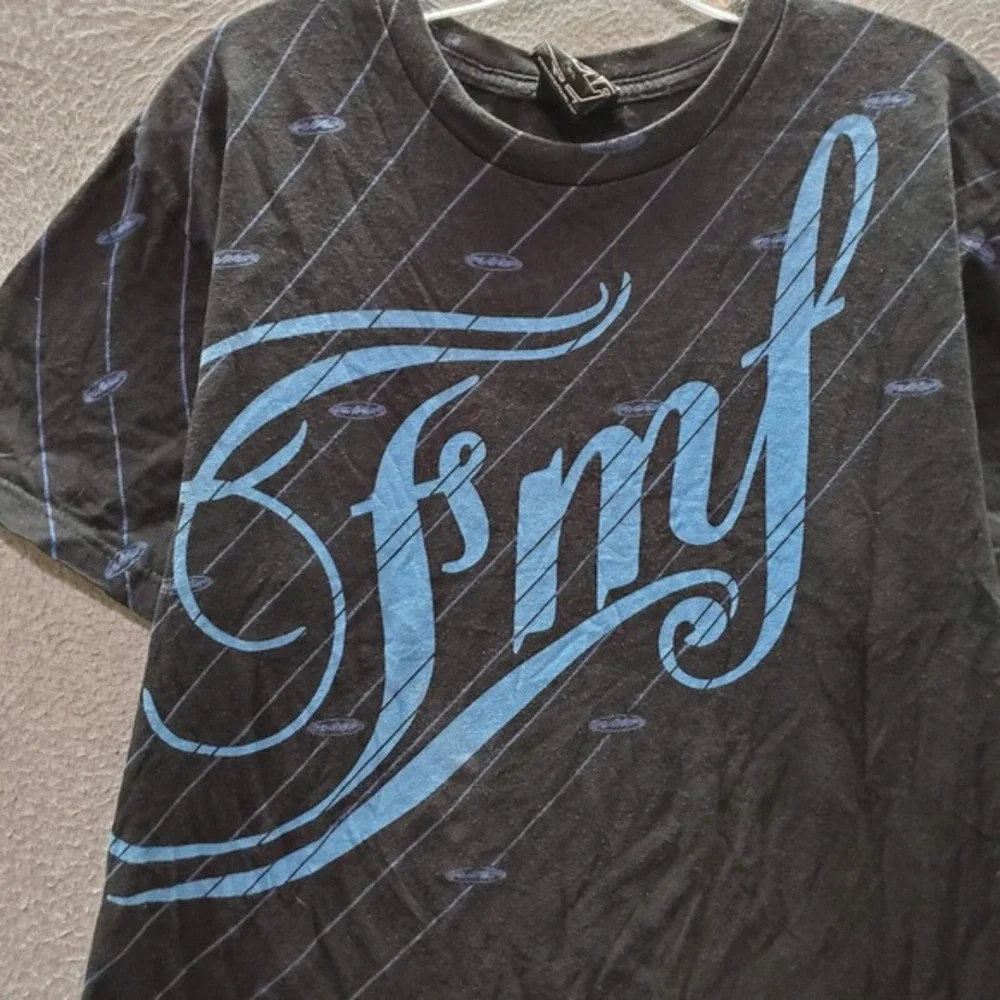 VINTAGE‎ FMF Men T-Shirt Large Black Logo Graphic Short Sleeve Motocros Tee